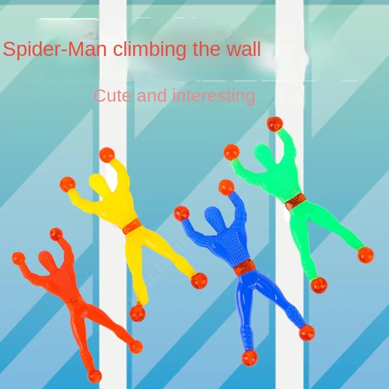 Pack Of 4 - Wall Climber Sticker Spider-Man Super Sticky Wall Climbing Toy