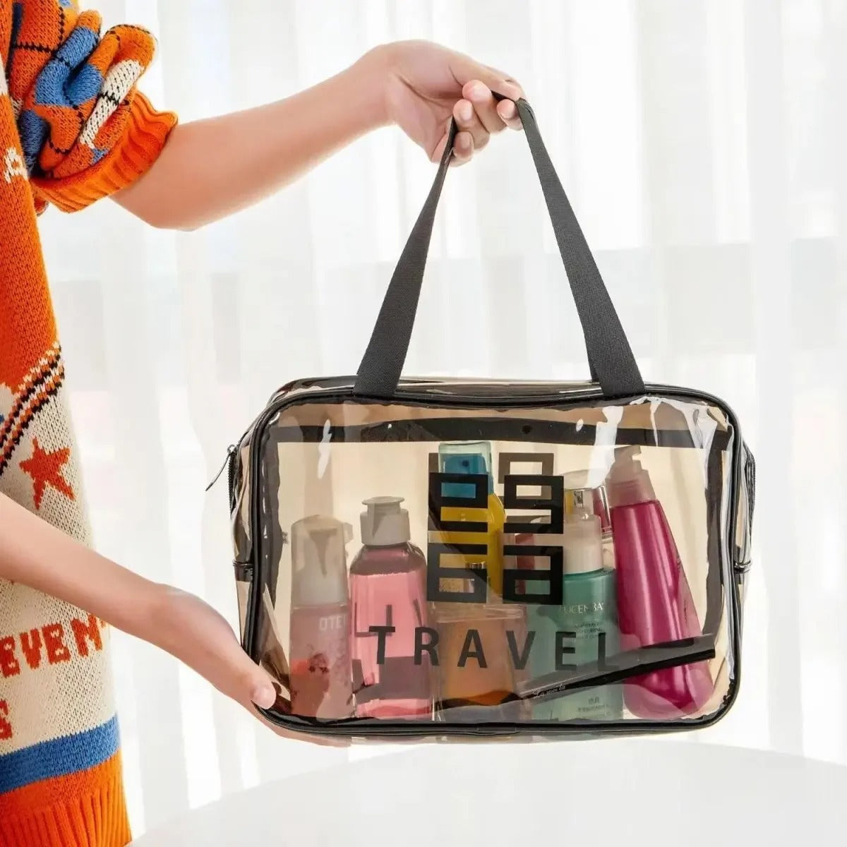 3PC Transparent Waterproof Travel Cosmetic Bag