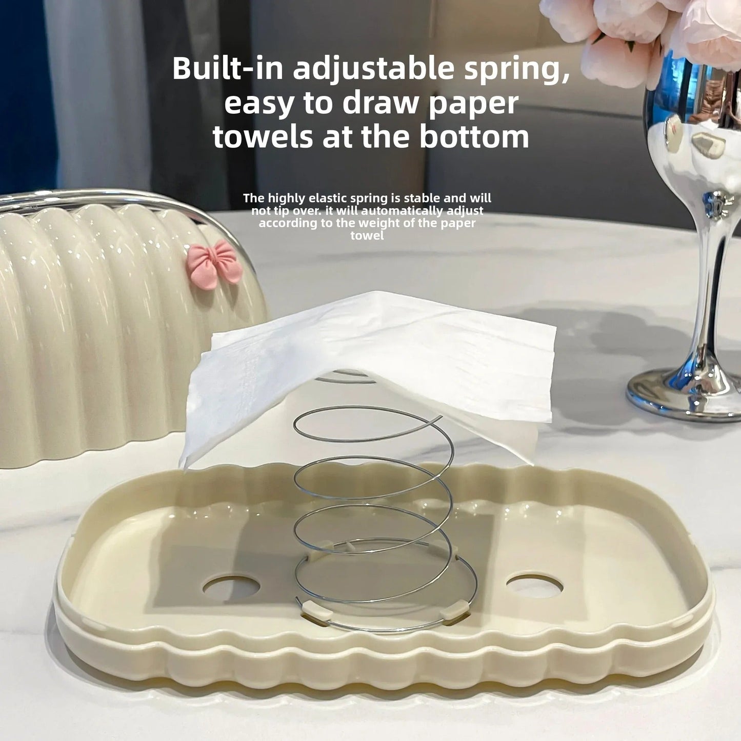 Luxury Shell Spring Loaded Tissue Box