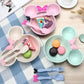 3PCs Wheat Straw Kids Dinner Set