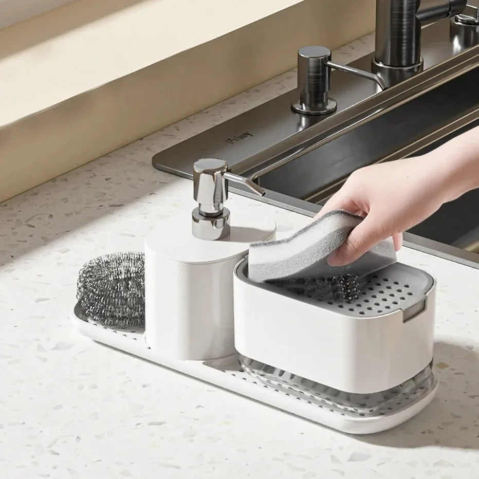 Multipurpose Kitchen Sink Caddy and Dispenser Set