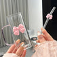 Square Glass Square Mug with Lid & Straw