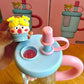 Cartoon Cute Water Bottle with Straw