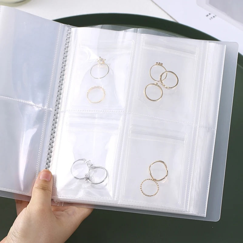 84-Grid Portable Plastic Jewelry Organizer Book