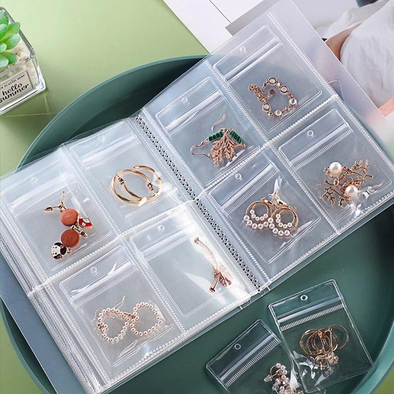 84-Grid Portable Plastic Jewelry Organizer Book
