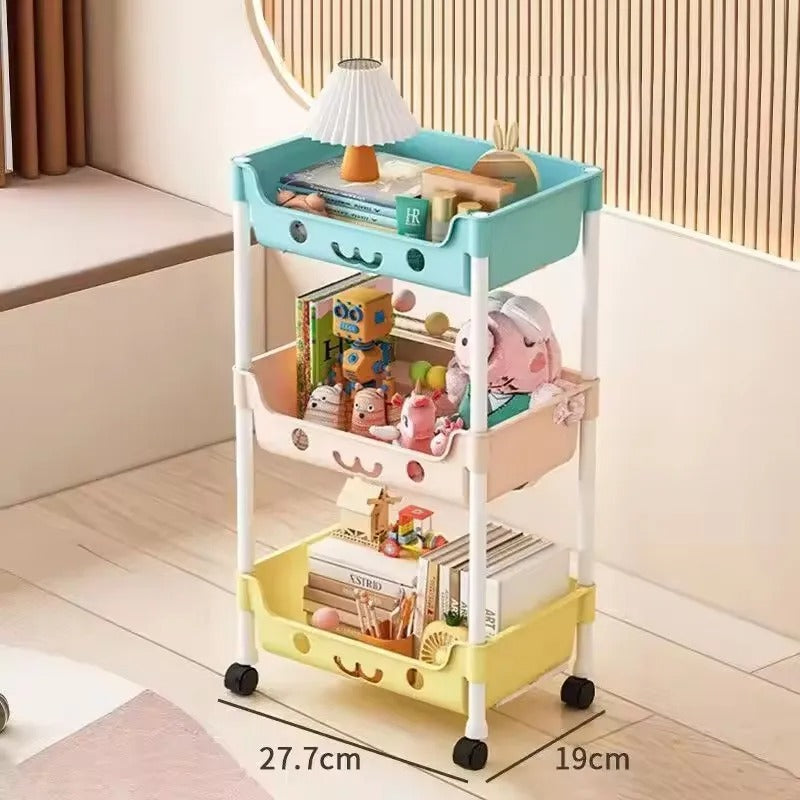 3 Layer Smiley Movable Trolley Organizer