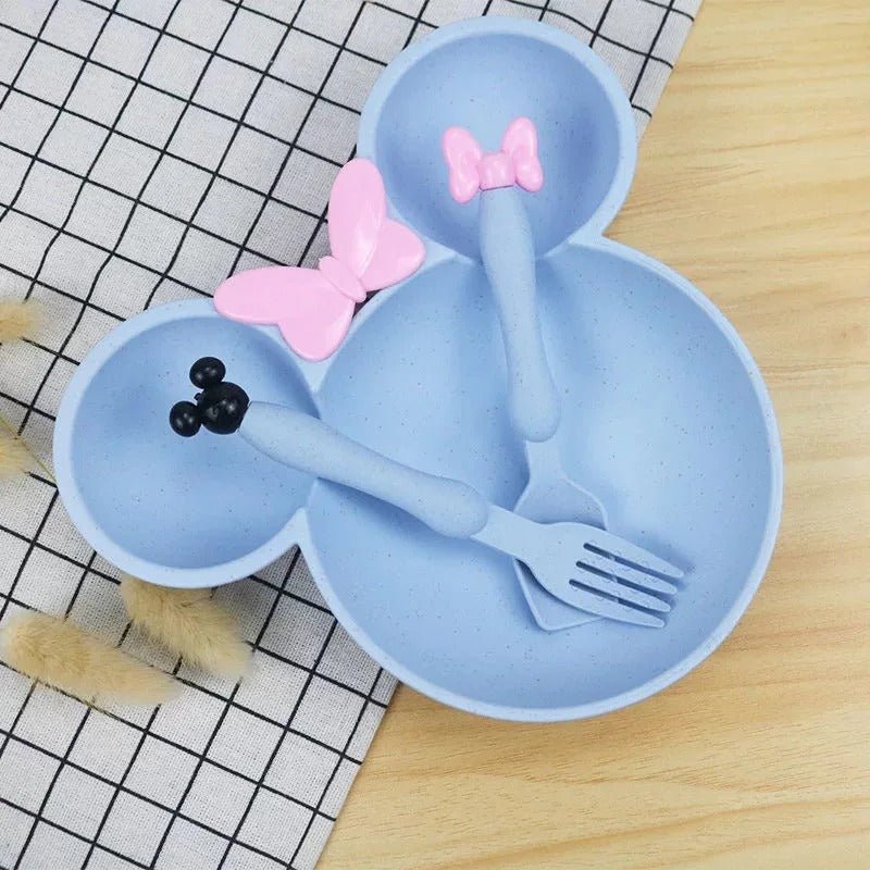 3PCs Wheat Straw Kids Dinner Set