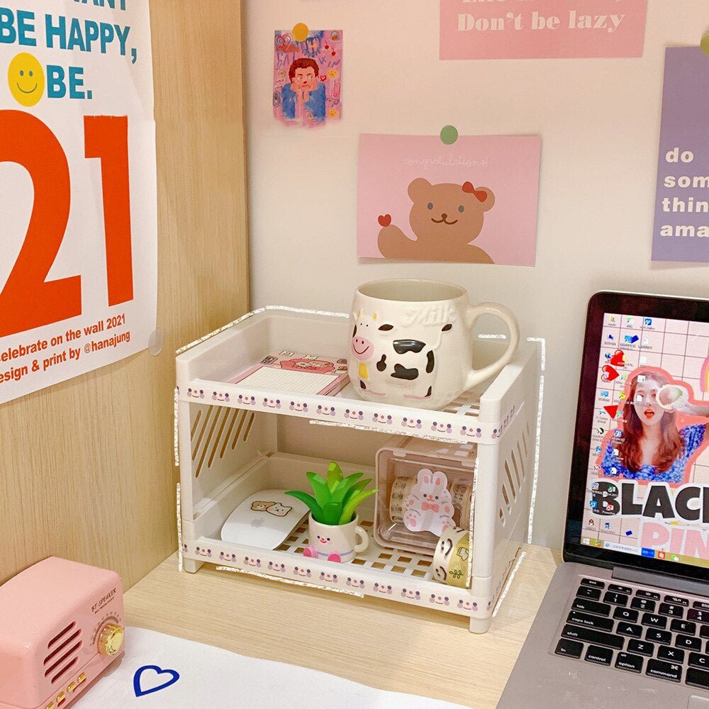 Multifunctional 2 Layers Desktop Organizer Storage Rack.