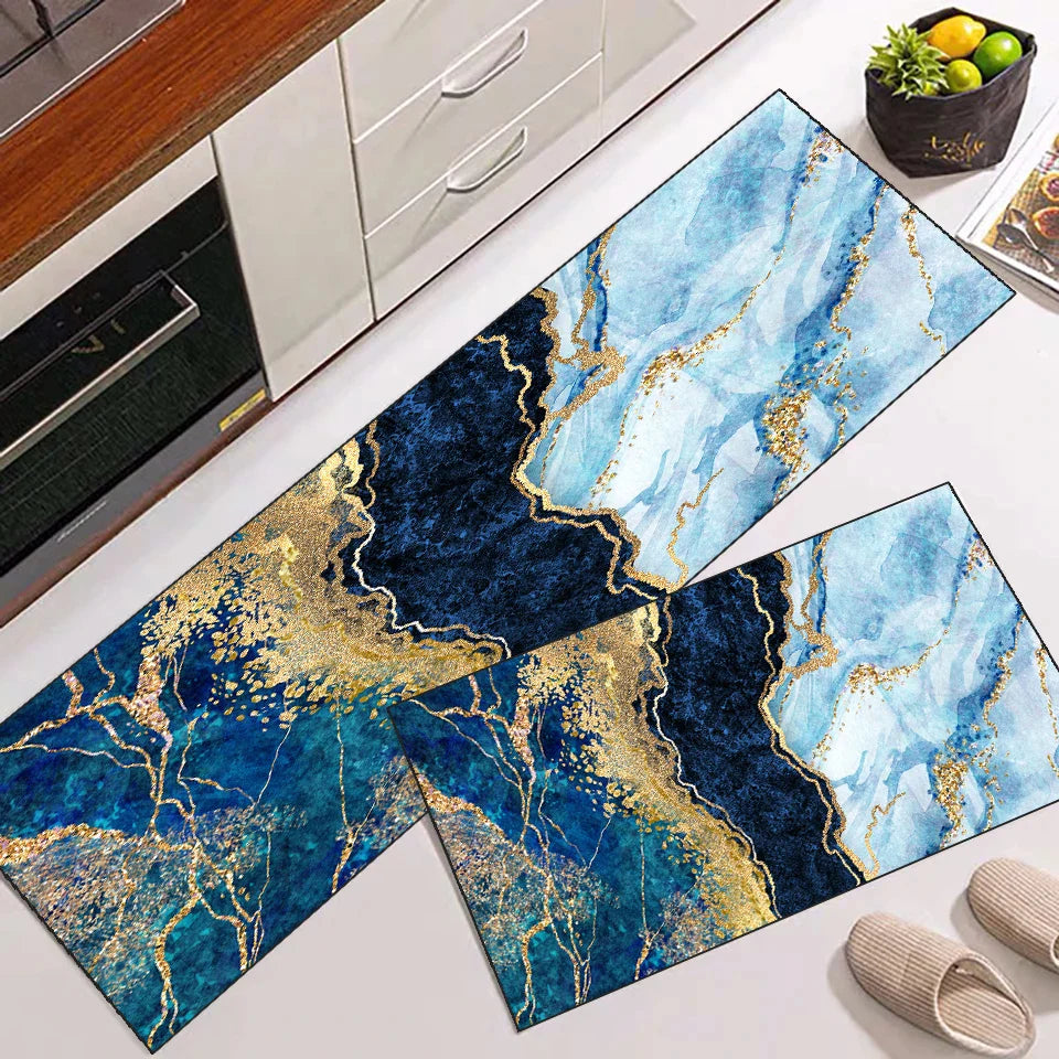 Set Of 2 Kitchen Floor Mat (Random Designs)