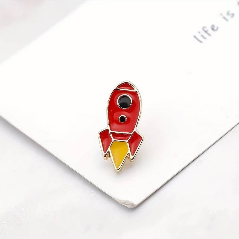 Alloy Rocket Shape Pin Brooch