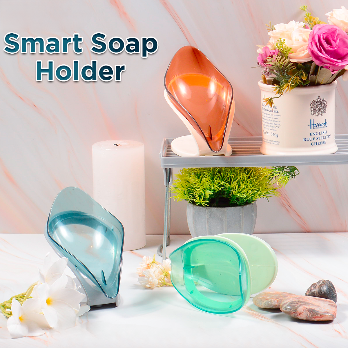 Leaf Style Smart Soap Dish Holder.