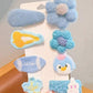 8 Pcs Beautiful Design Wool Knitted hair clips (Hand Made)
