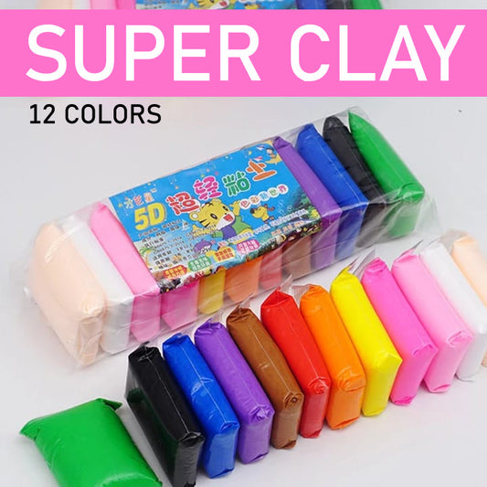 12 Colors Super Clay Art DIY Clay with Modelling Tools