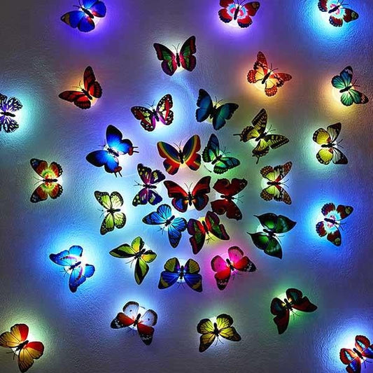 1pc Self Adhesive Decorative LED Butterfly