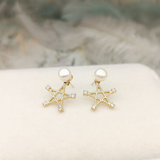 Pearl Star Shape Earrings