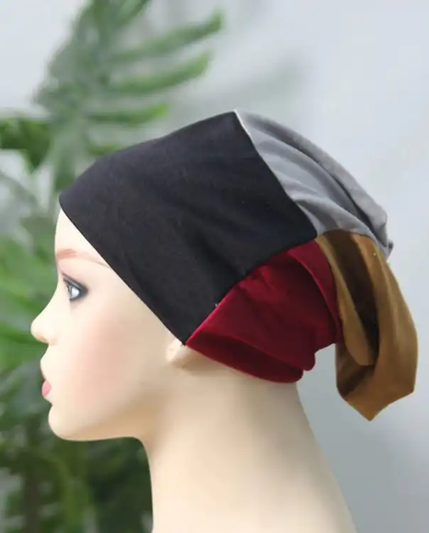 4 in 1 Muslim hijab cap Random Colors