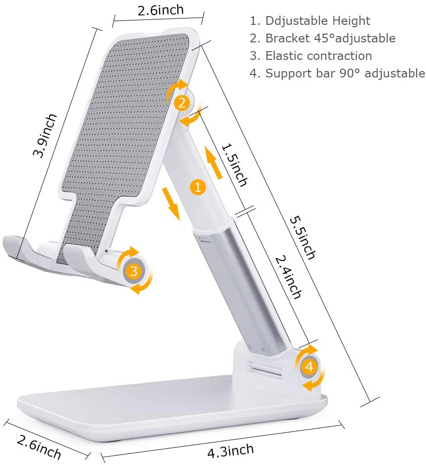 Adjustable Cell Phone Stand, Foldable Portable Phone Holder