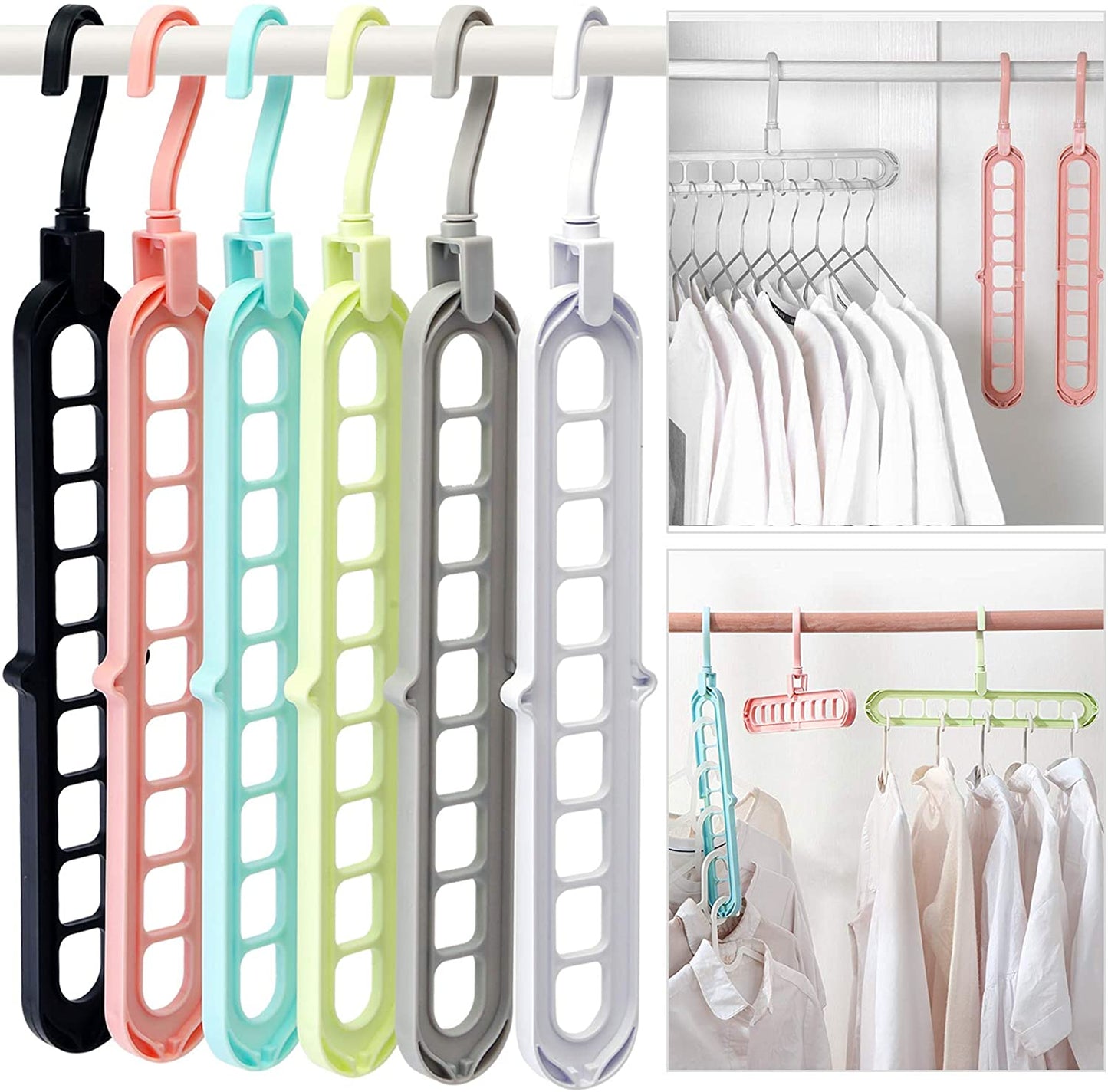 Magic Hanger - 9 Hole Hanger - Smart Cloth Organizing