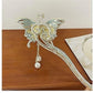 Charming Metal Butterfly Pearl Hair Stick
