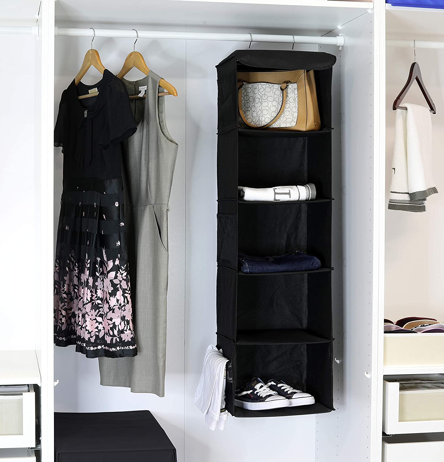 Simple Houseware 5 Shelves Hanging Wardrobe Organizer