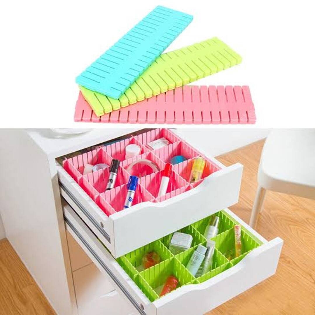 Adjustable & Interlocking Plastic Closet Drawer Dividers Organizers