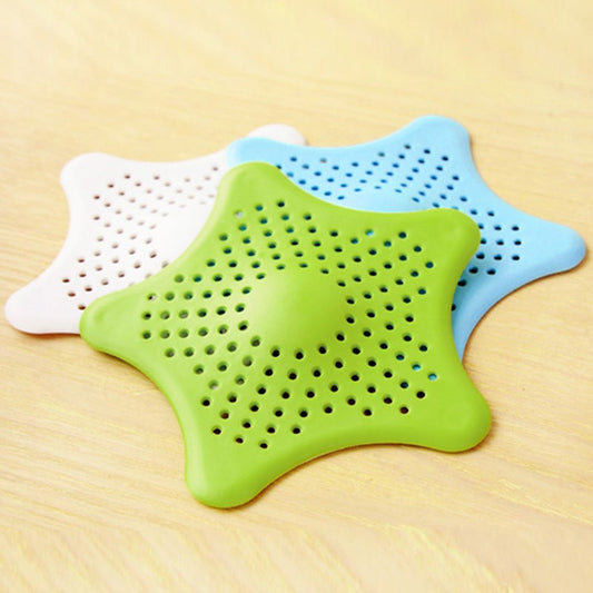 Silicone Rubber Five-pointed Star Sink Filter Sea Star Drain Cover Sink Strainer Hair Catcher Leakage Filter for Kitchen and Bathroom