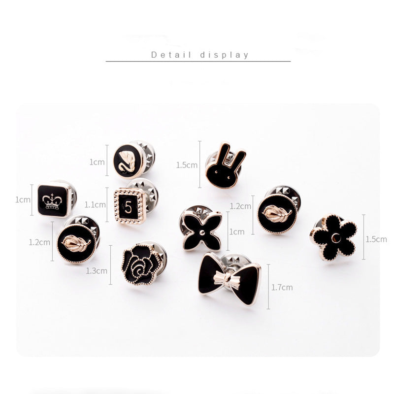 10pcs/Set Beautiful Different Design Button Brooch