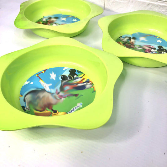 Pack Of 3 Kids Cartoon Printed Food Bowl