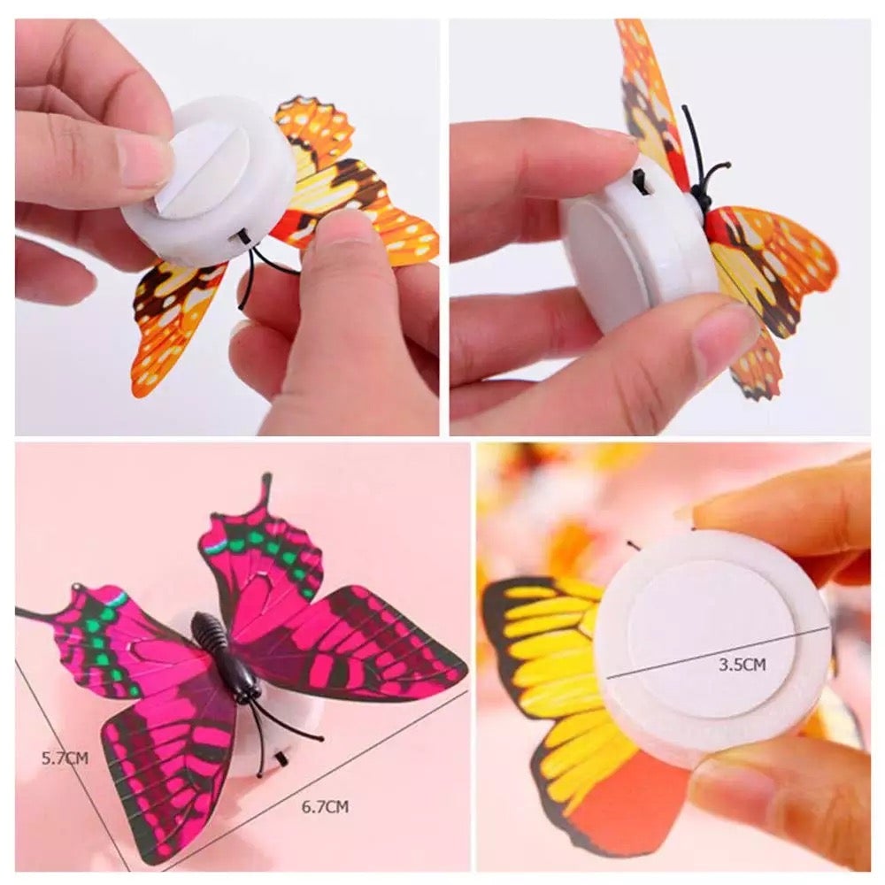 1pc Self Adhesive Decorative LED Butterfly