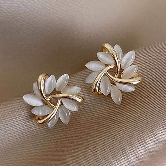 Opal Flower Style Earrings