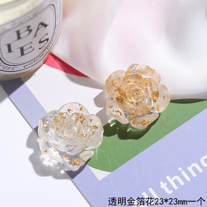 Simple Flower Rose Beads Earrings (random color)