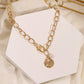 Luxurious Ancient Coin Pearl Pendent Necklace