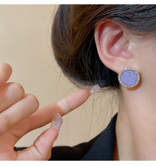 Bling Purple Stone Earrings