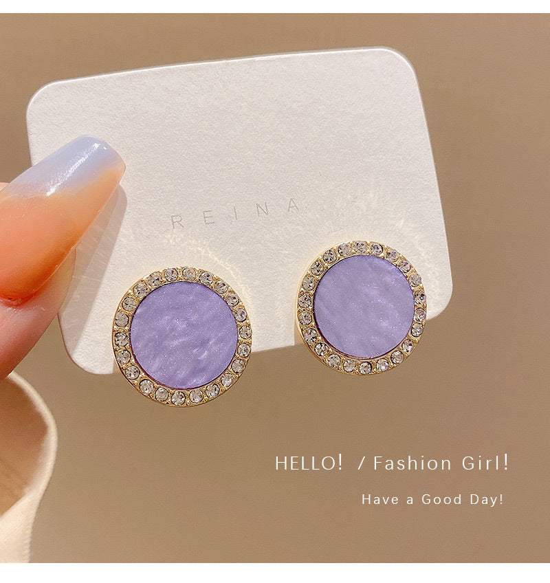 Bling Purple Stone Earrings