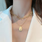 Glamorous Double Layer Chain Pendent Necklace