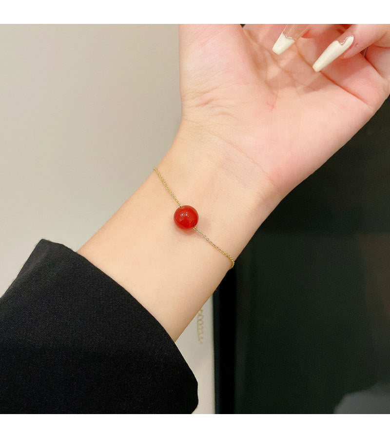 Natural Red Ball Bracelet