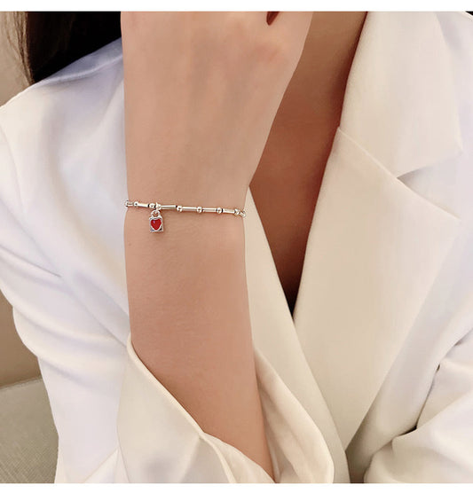 Fashion Red Love Pendant Bracelet