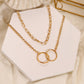 Vintage Double Layer Chain Linked Circle Pendent