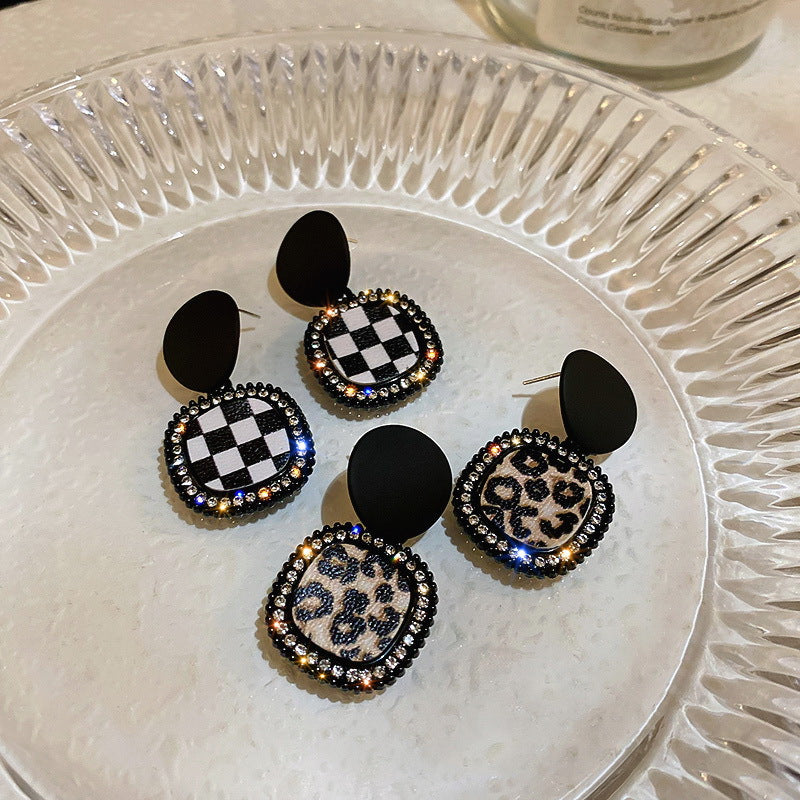 Checkered Stud Earrings