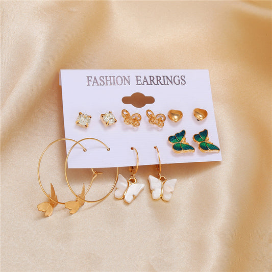Butterfly  Style 6 Pairs Earring Set