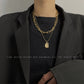 Glamorous Double Layer Chain Pendent Necklace