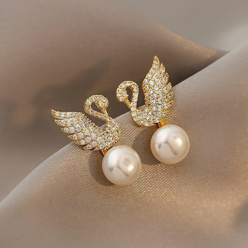 Sparkling Swan Earrings