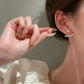 White Pearl Two Way Stud Earrings