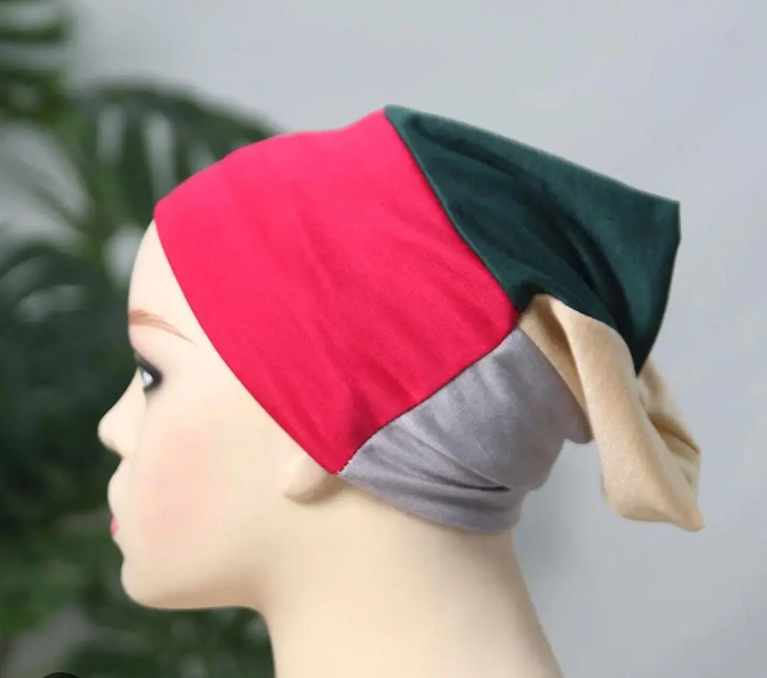 4 in 1 Muslim hijab cap Random Colors