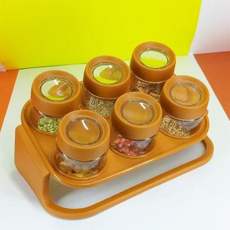 Spice Zone 6 Pieces Masala Rack With Elegant Stand