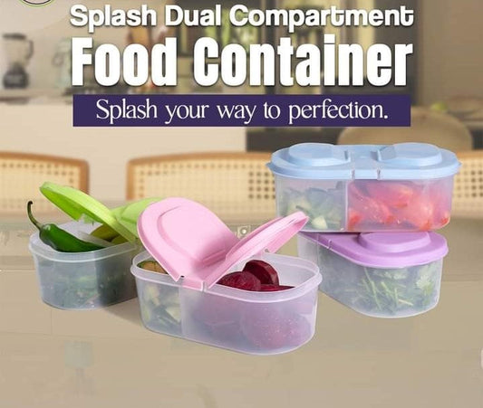 Splash Dual Compartment Food container - Pack Of 2
