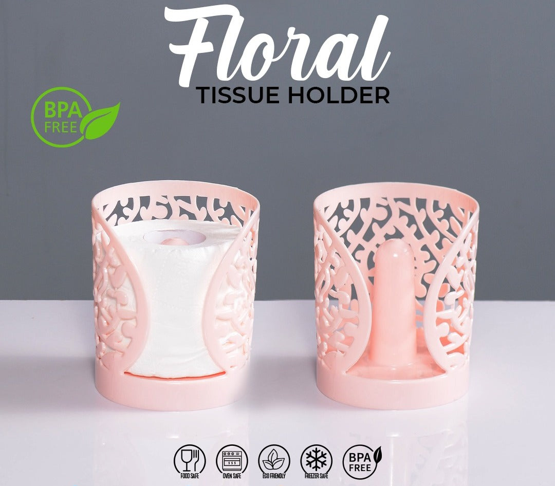 Flower Design Tissue Roll Paper Holder.