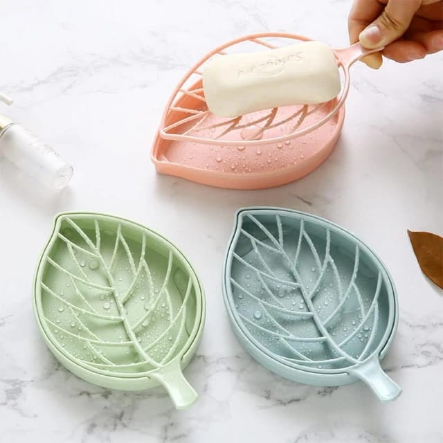 Elegant Double Layer Leaf Shape Soap Box