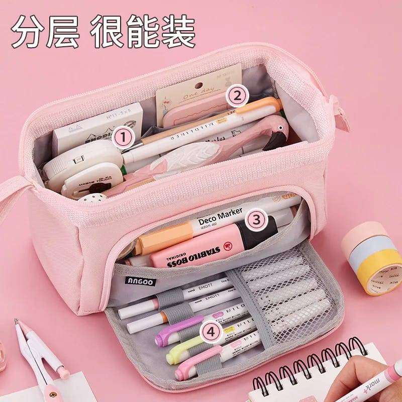 Kawaii Large Capacity Multi-purpose Stationary & Cosmetic Pouch