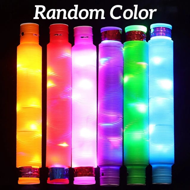 LED Flash Pop Tubes Sensory Toy Luminous Retractable Glow Stick